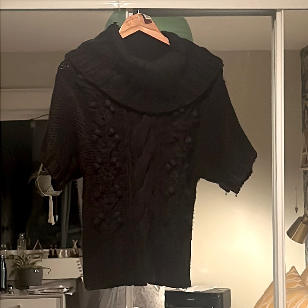 Black, cowl neck sweater